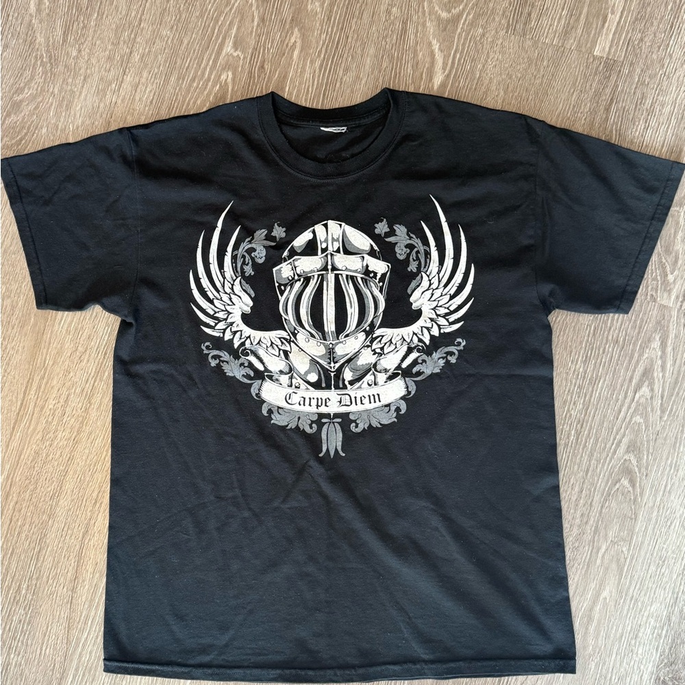 Carpe Diem Black Graphic T-Shirt